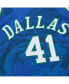 Фото #3 товара Men's Dirk Nowitzki Blue Dallas Mavericks 1998-2019 Hardwood Classics Asian Heritage 6.0 Swingman Throwback Player Jersey