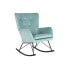 Кресло-качалка Home ESPRIT Чёрный Небесный синий полиэстер Металл 68 x 90 x 92 cm