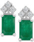 ფოტო #2 პროდუქტის Ruby (1-3/8 ct. t.w.) & Diamond (1/8 ct. t.w.) Crown Stud Earrings in 14k White Gold (Also in Emerald & Tanzanite)