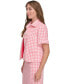 Фото #3 товара Women's Gingham Short-Sleeve Jacket