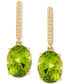 ფოტო #1 პროდუქტის Peridot (3-3/4 ct. t.w.) & Diamond (1/20 ct. t.w.) Drop Earrings in 14k Gold