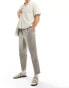 Фото #2 товара Selected Homme loose fit cropped pleat trouser in beige