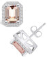 ფოტო #1 პროდუქტის Morganite (2-3/4 ct. t.w.) and Diamond (3/8 ct. t.w.) Halo Stud Earrings in 14K White Gold