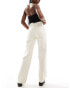 Sixth June high waist wide leg trousers in washed ecru