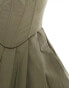 Фото #3 товара Extro & Vert – Trägerloses, plissiertes Minikleid in Khaki