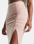 Фото #3 товара Flounce London ruched midi skirt in mink