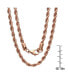ფოტო #2 პროდუქტის Men's 18k Rose gold Plated Stainless Steel Rope Chain 24" Necklace