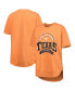 ფოტო #1 პროდუქტის Women's Texas Orange Texas Longhorns Vintage-Like Wash Poncho Captain T-shirt