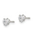 Stainless Steel Polished Heart CZ Stud Earrings