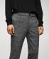 ფოტო #1 პროდუქტის Men's Slim-Fit Cotton Check Trousers