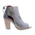 Фото #1 товара Bed Stu Angelique F399023 Womens Gray Leather Slip On Heeled Sandals Shoes
