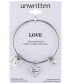 Фото #2 товара Love Charm and Rose Quartz (8mm) Bangle Bracelet in Stainless Steel with Silver Plated Charms