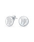 ფოტო #1 პროდუქტის Mini Dainty Circle Celestial 12 Constellation Tiny Astrology Horoscope Zodiac Stud Earrings For Women .925 Sterling Silver 12 Birthday Months