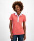 Фото #1 товара Women's Striped-Collar Polo Shirt