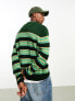 Фото #4 товара ASOS DESIGN oversized knitted stripe cardigan in green