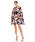 ფოტო #2 პროდუქტის Women's Ieena Floral Print High Neck Ruffle Hem Cape Mini Dress