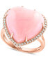 Фото #1 товара EFFY® Pink Opal (10-9/10 ct. t.w.) & Diamond (1/5 ct. t.w.) Heart Ring in 14k Rose Gold