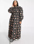 Reclaimed Vintage plus collar smock maxi in floral print