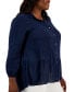 Фото #3 товара Plus Size Long-Sleeve Tiered Tunic Shirt, Created for Macy's