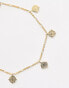 Фото #4 товара Orelia gold plated multi coin figaro drop anklet in pale gold