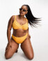 Simply Be high leg crinkle bikini bottom in yellow