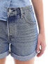 Levi's 501 rolled denim shorts in blue wash