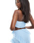 In The Style bandeau frill top co-ord in baby blue