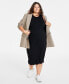 Фото #1 товара Trendy Plus Size Rib-Knit Midi Tank Dress, Created for Macy's