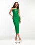 Фото #1 товара Vesper Petite cut out one shoulder midi dress in bright green