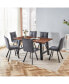 Фото #9 товара 63" Walnut Rectangle Dining Table Set, Seats 4-6