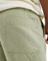 ASOS DESIGN vintage straight washed linen chino in washed sage green