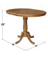 36" Round Top Pedestal Table with 12" Leaf