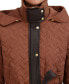 Фото #6 товара Women's Belted Hooded Quilted Coat, Created for Macy's