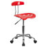 Фото #4 товара Vibrant Red And Chrome Swivel Task Chair With Tractor Seat