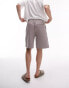 Topman premium heavyweight relaxed jersey short in light brown - BROWN