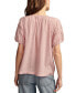 ფოტო #2 პროდუქტის Women's Short-Sleeve Cutwork Cotton Peasant Top