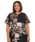 Фото #4 товара Plus Size Printed Short-Sleeve Midi Dress