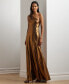 Фото #1 товара Women's Metallic Chiffon Gown