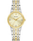 ფოტო #1 პროდუქტის Women's Modern Diamond Accent Two-Tone Stainless Steel Bracelet Watch 30mm