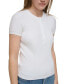 ფოტო #4 პროდუქტის Petite Short-Sleeve Rib-Knit Henley Top