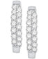 ფოტო #2 პროდუქტის Diamond Two-Row Hoop Earrings in 14k White Gold (1/4 ct. t.w.)