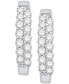 Фото #2 товара Diamond Two-Row Hoop Earrings in 14k White Gold (1/4 ct. t.w.)