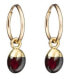 Фото #1 товара Round gold-plated earrings with garnet 2in1