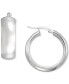 ფოტო #1 პროდუქტის Wide Polished Small Hoop Earrings in 14k Gold-Plated Sterling Silver, 20mm