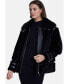 Фото #6 товара Women's Shearling Jacket, Silky Black With Black Wool