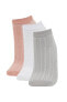 Kadın 3'lü Pamuklu Patik Çorap B6018axns