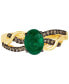 ფოტო #2 პროდუქტის Chocolatier® Costa Smeralda Emeralds (7/8 ct. t.w.) & Chocolate Diamond (1/4 ct. t.w.) Openwork Ring in 14k Gold