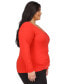 ფოტო #2 პროდუქტის Plus Size Rhinestone-Trim Crossover Top