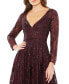 Women's Lace Embellished Long Sleeve Ruffle Hem Dress