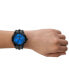 Men's Vert Three Hand Date Black Stainless Steel Watch 44mm